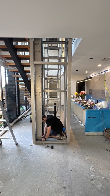 Elevator shaft under construction